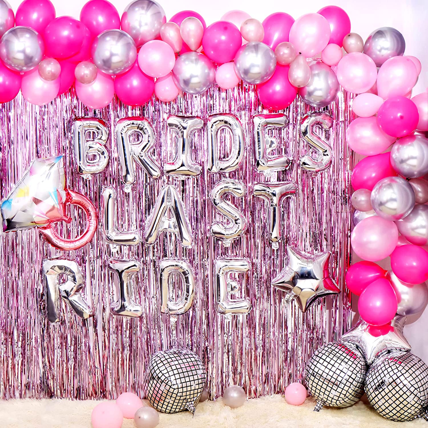 Bride's Last Ride Banner and Balloon Set by Birdy Grey, front view