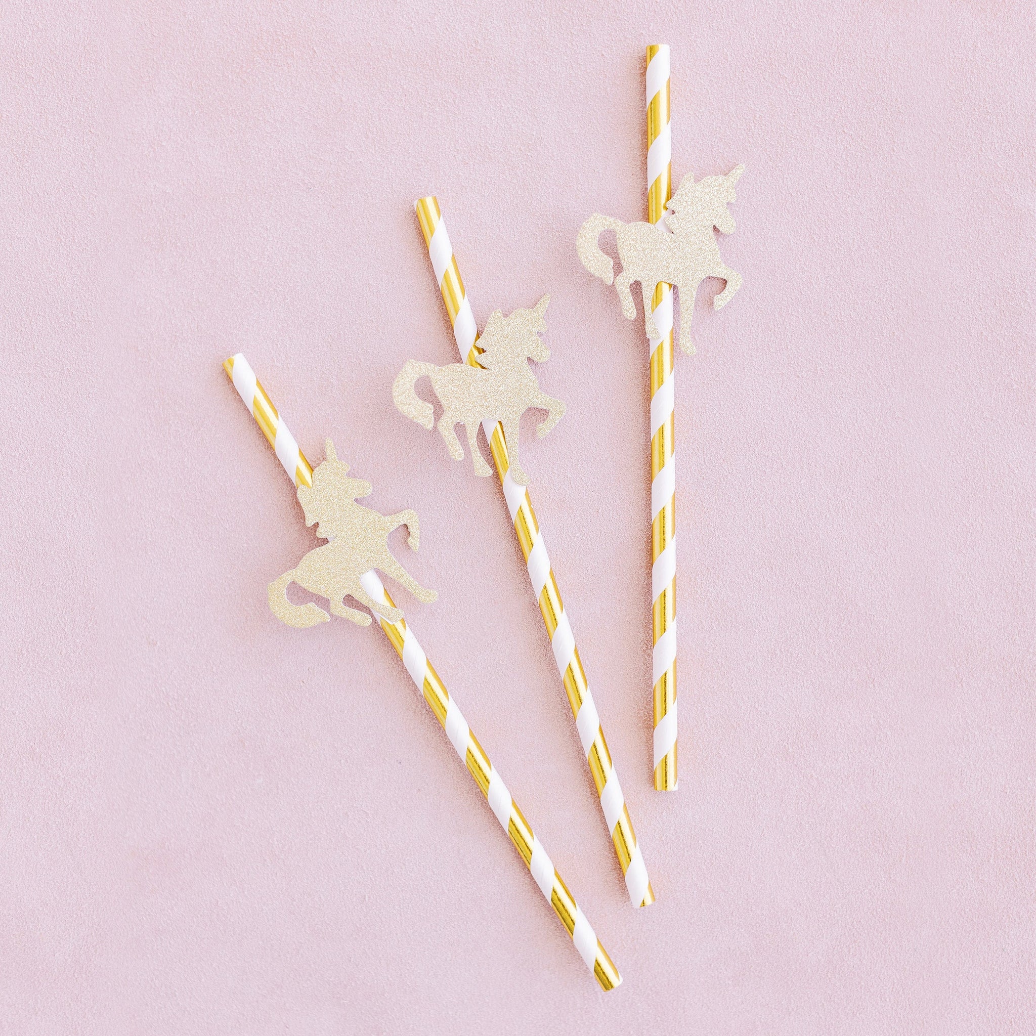 Gold Horse Straws by Birdy Grey, front view