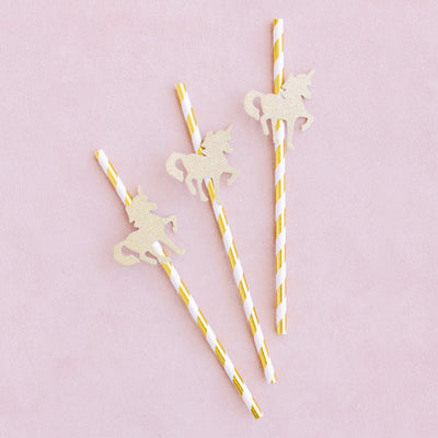 Gold Horse Straws by Birdy Grey, front view