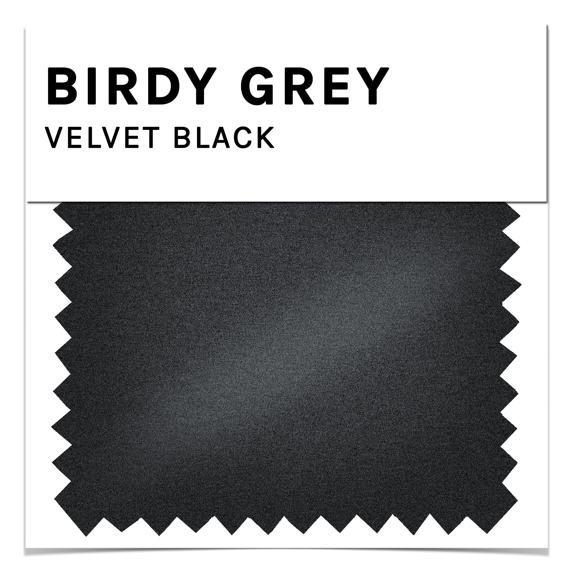 Bridesmaid dress swatch in black velvet by Birdy Grey, front view