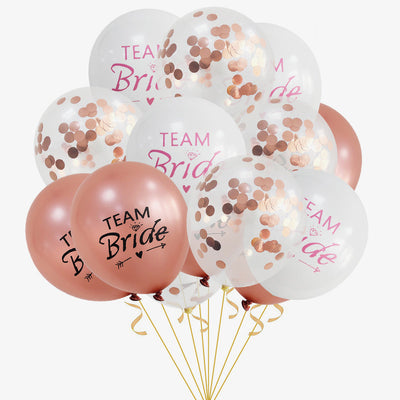 Team Bride Rose Gold Balloon Set bachelorette party decor by Birdy Grey