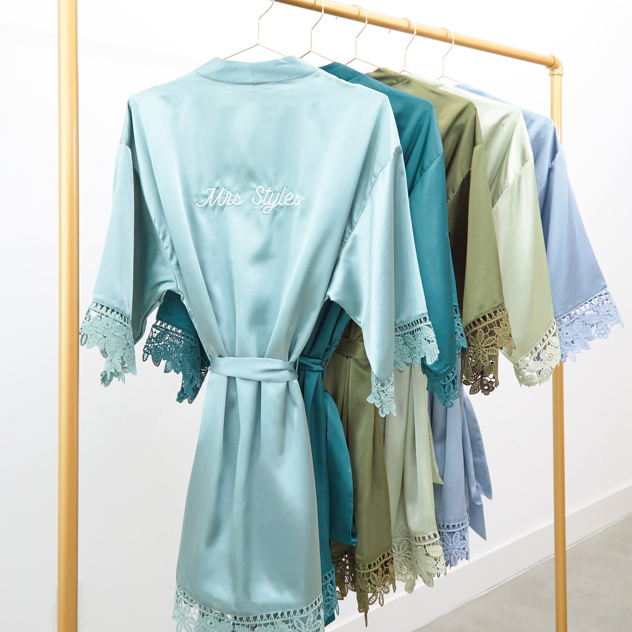 Claudine Lace Robe - Sea Glass