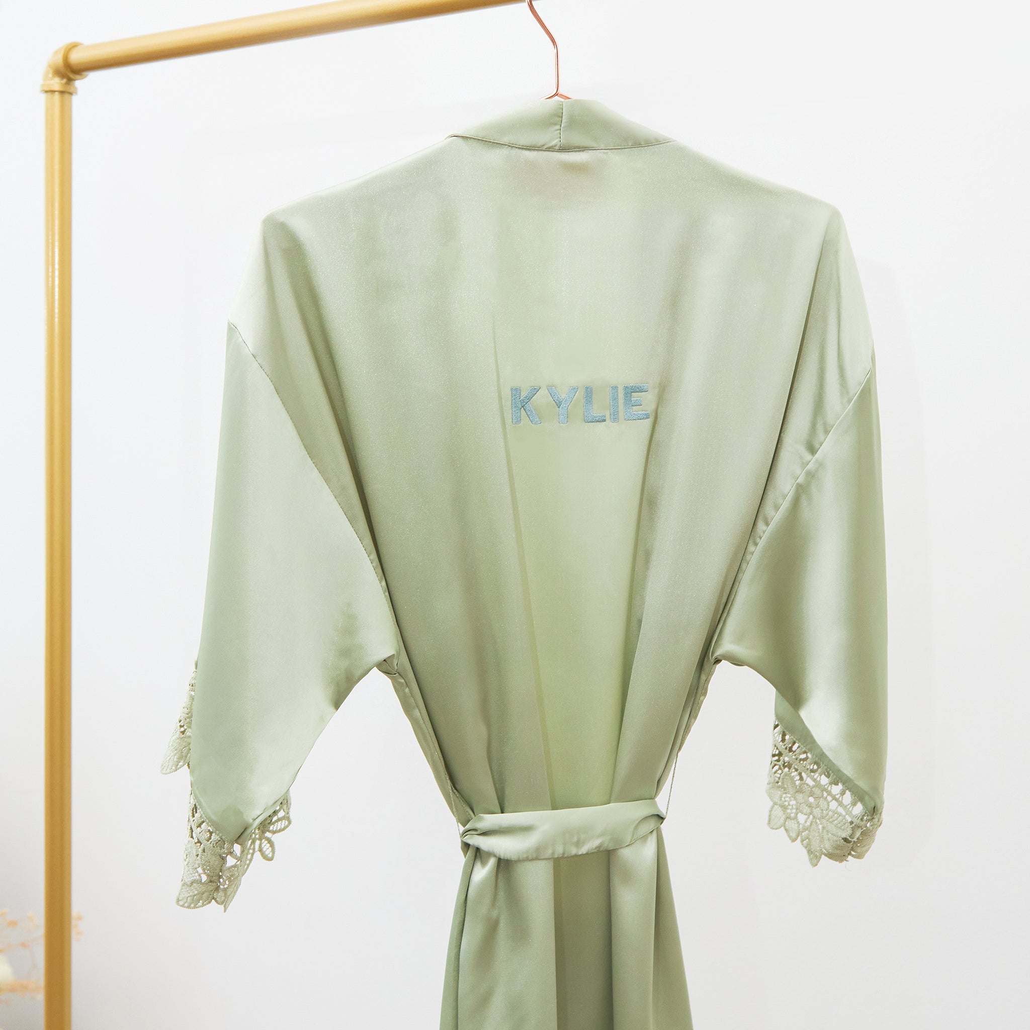 Claudine Lace Robe - Sage