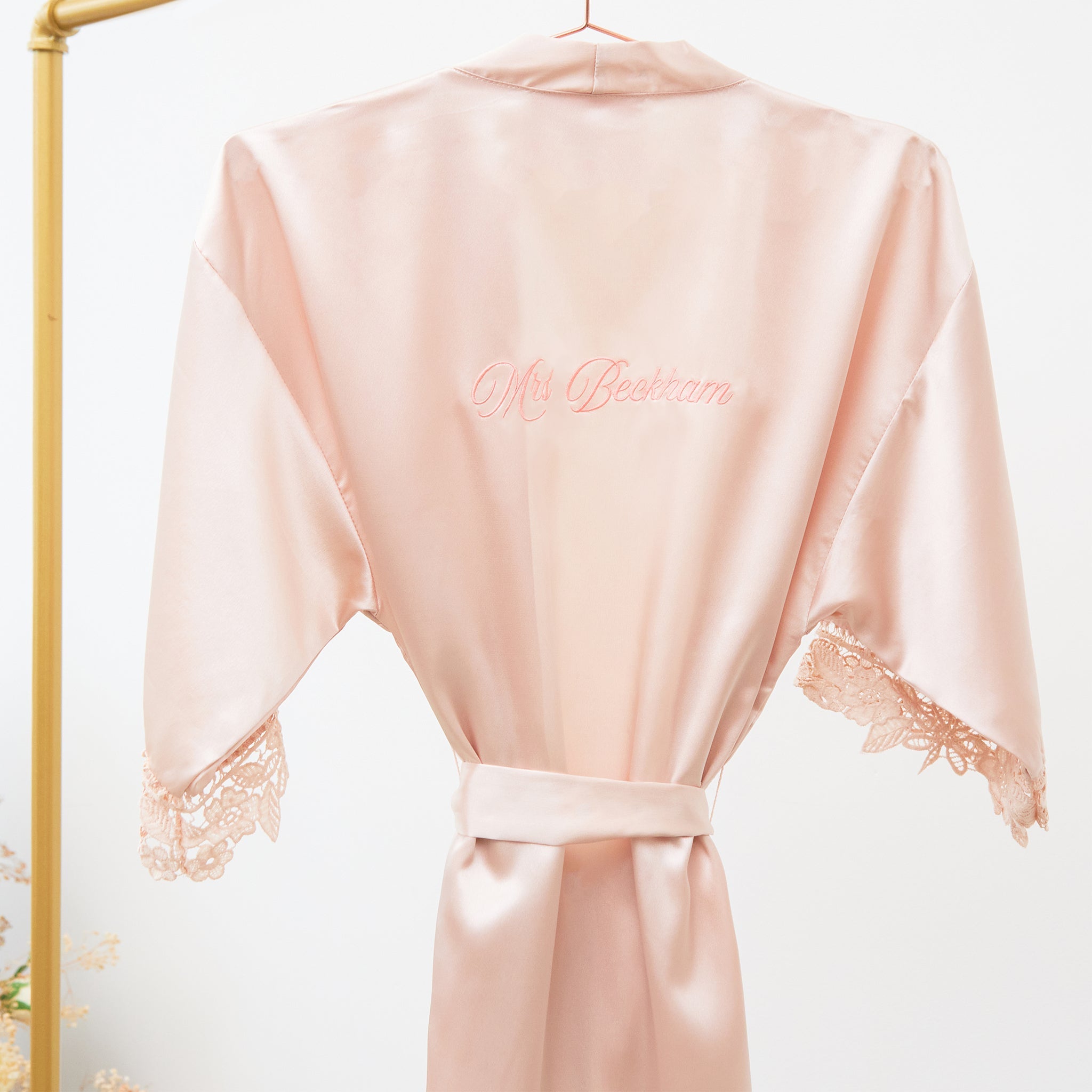 Claudine Lace Robe - Pale Blush