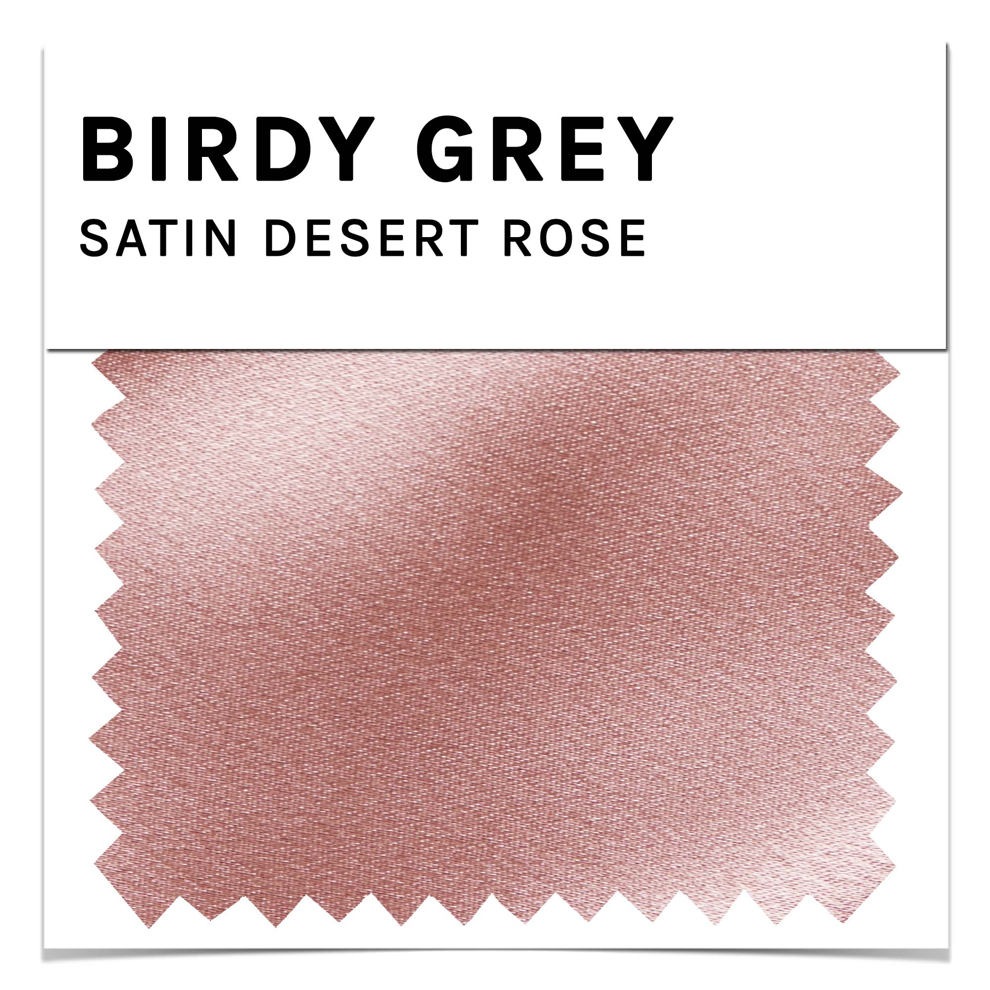 Bridesmaid dress swatch in Desert Rose satin by Birdy Grey, front view