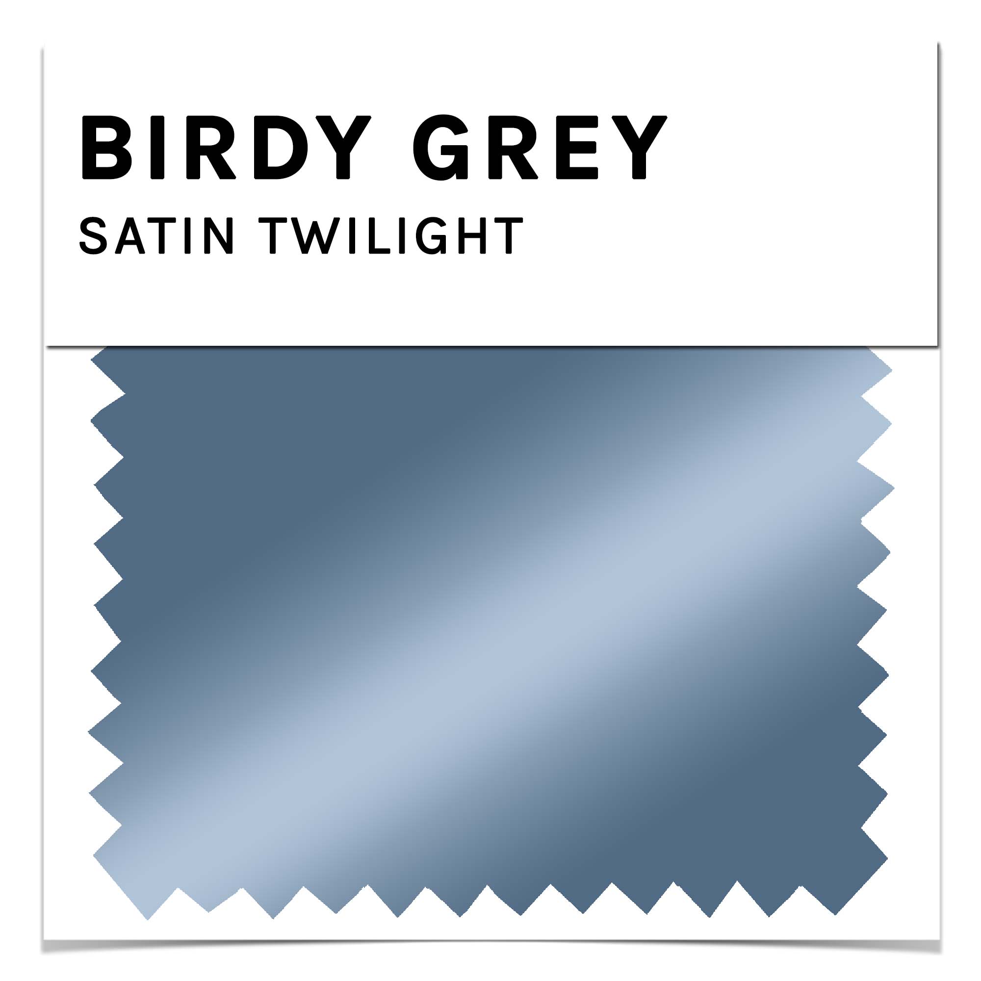 Bridesmaid dress swatch in twilight blue satin by Birdy Grey, front view