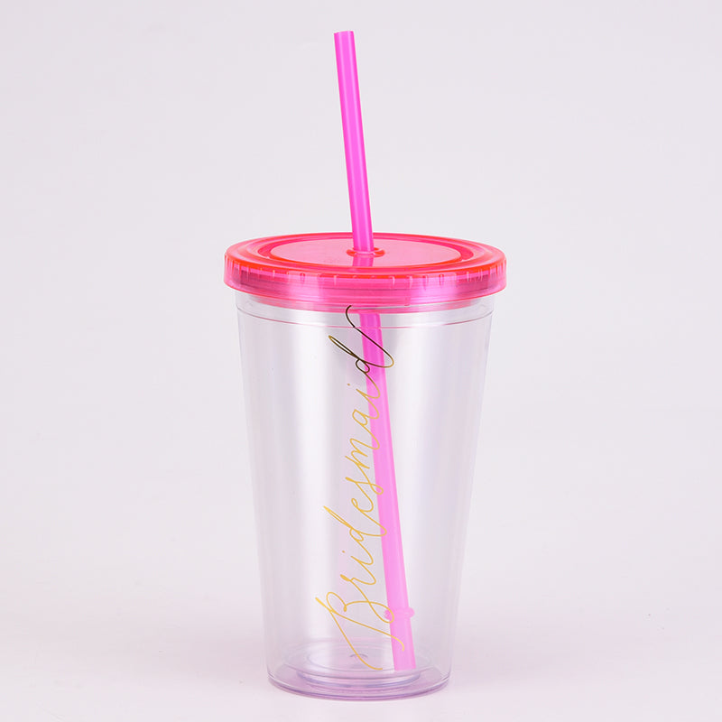 Clear and Pink Tumbler with 