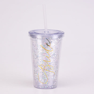 Clear Glitter Tumbler with 