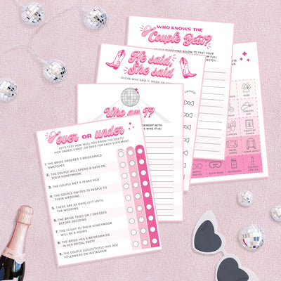 Downloadable Bachelorette Party Trivia Game by Birdy Grey, Front View