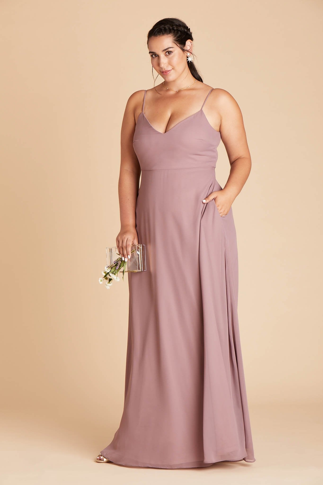 Devin Convertible Dress Curve - Dark Mauve