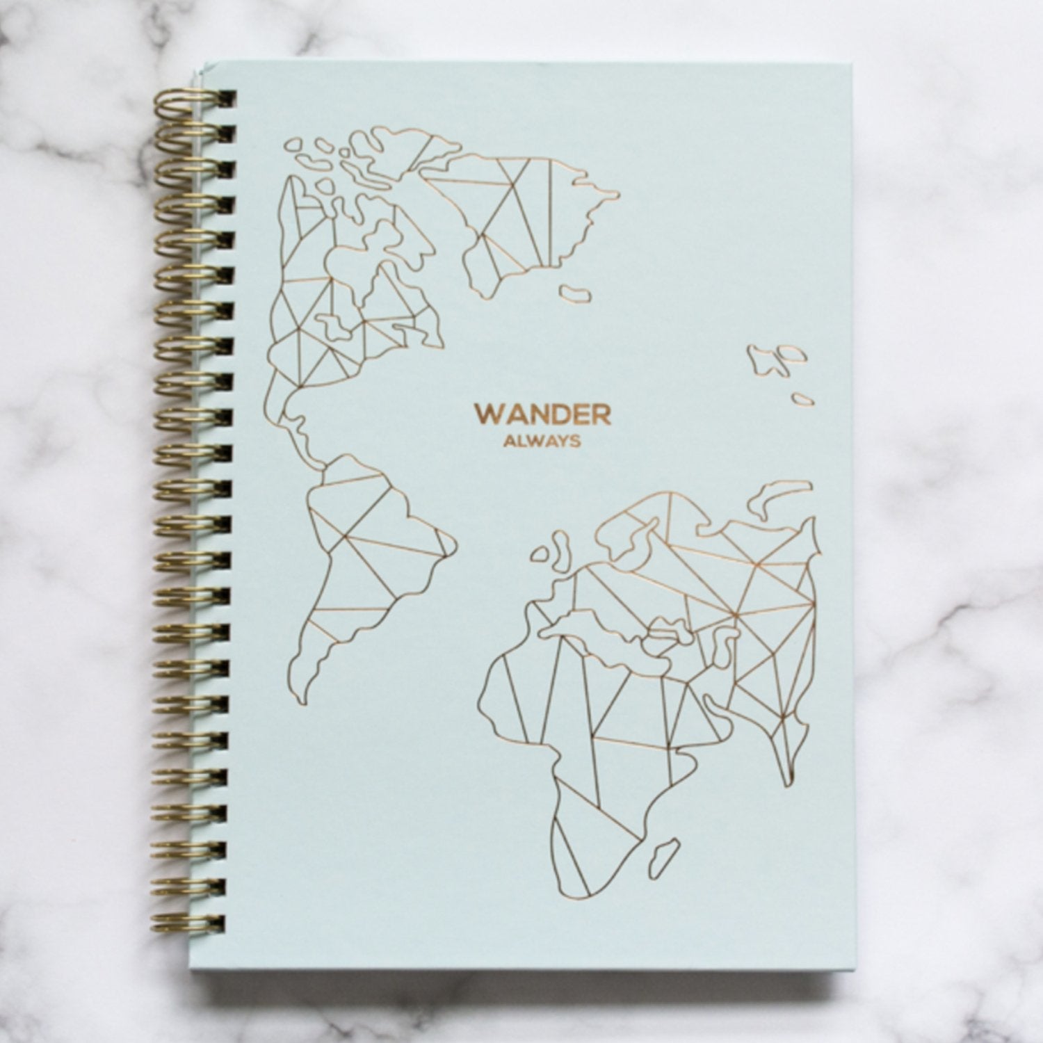 Wander Always Travel Planner and Journal by Birdy Grey, front view