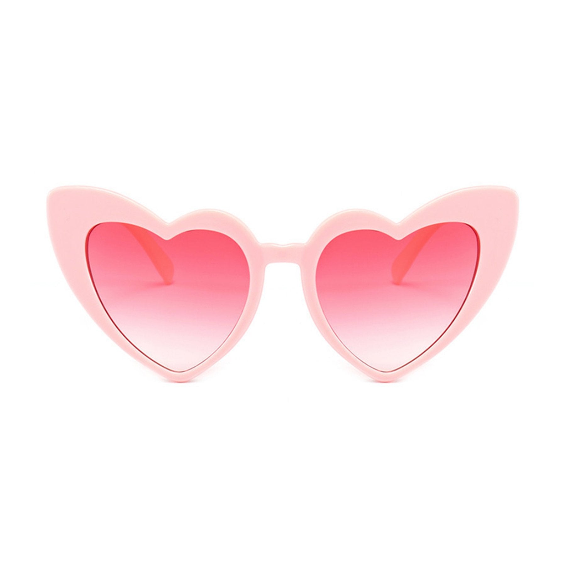 Heart sunglasses in pink by Birdy Grey, front view