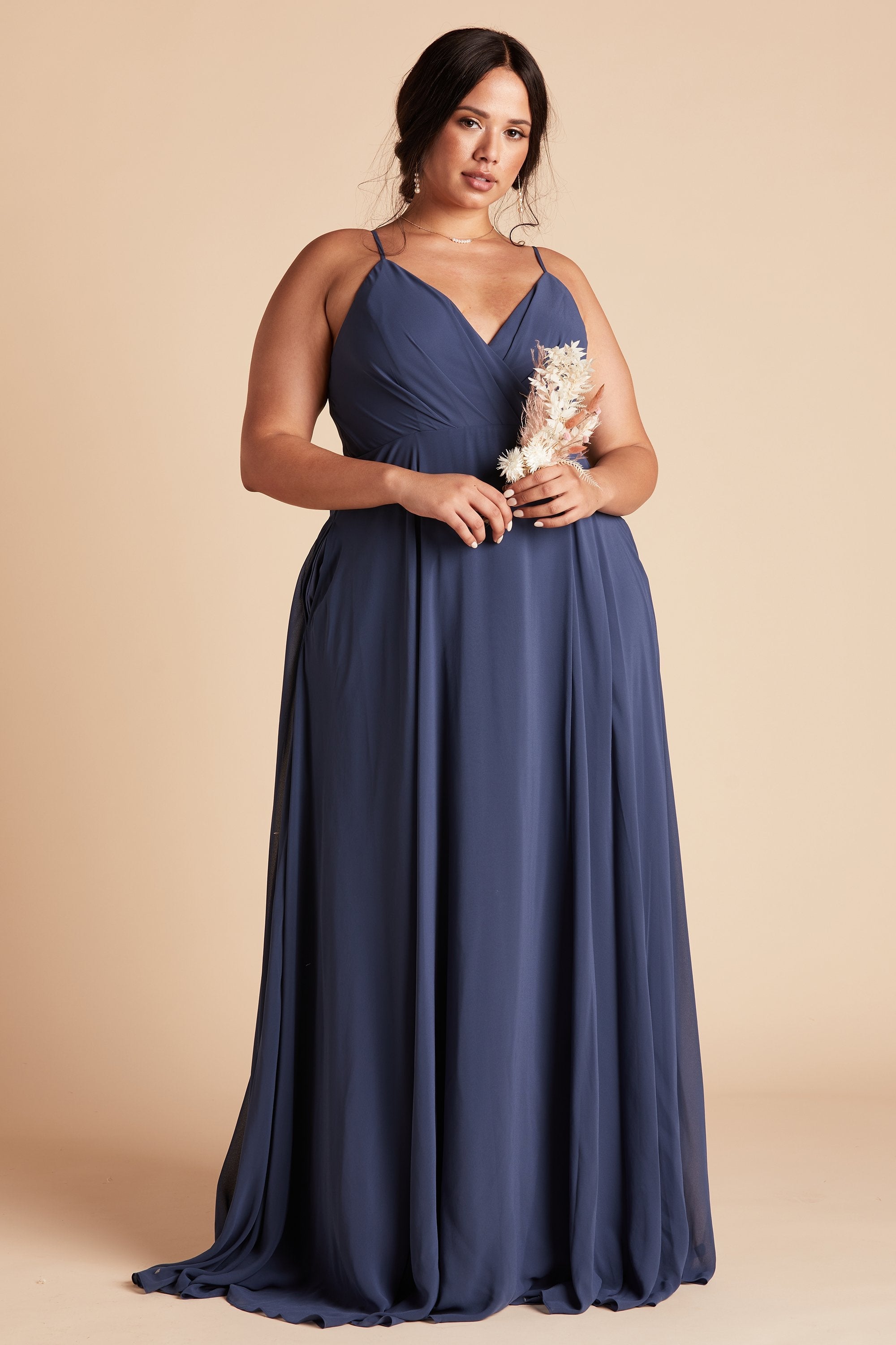 Kaia Dress Curve - Slate Blue