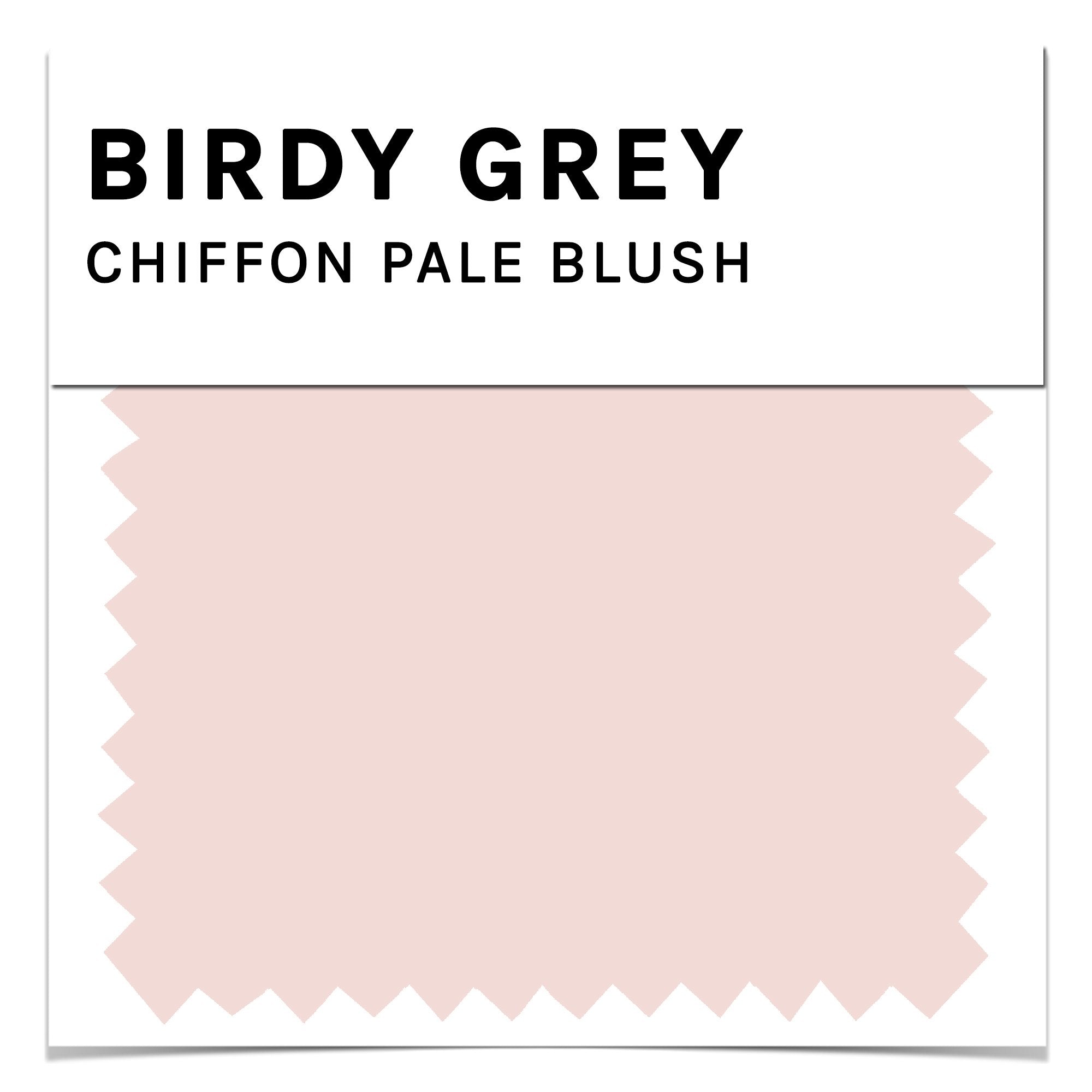 Swatch in pale blush chiffon by Birdy Grey, front view