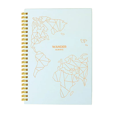 Wander Always Travel Planner and Journal by Birdy Grey, front view