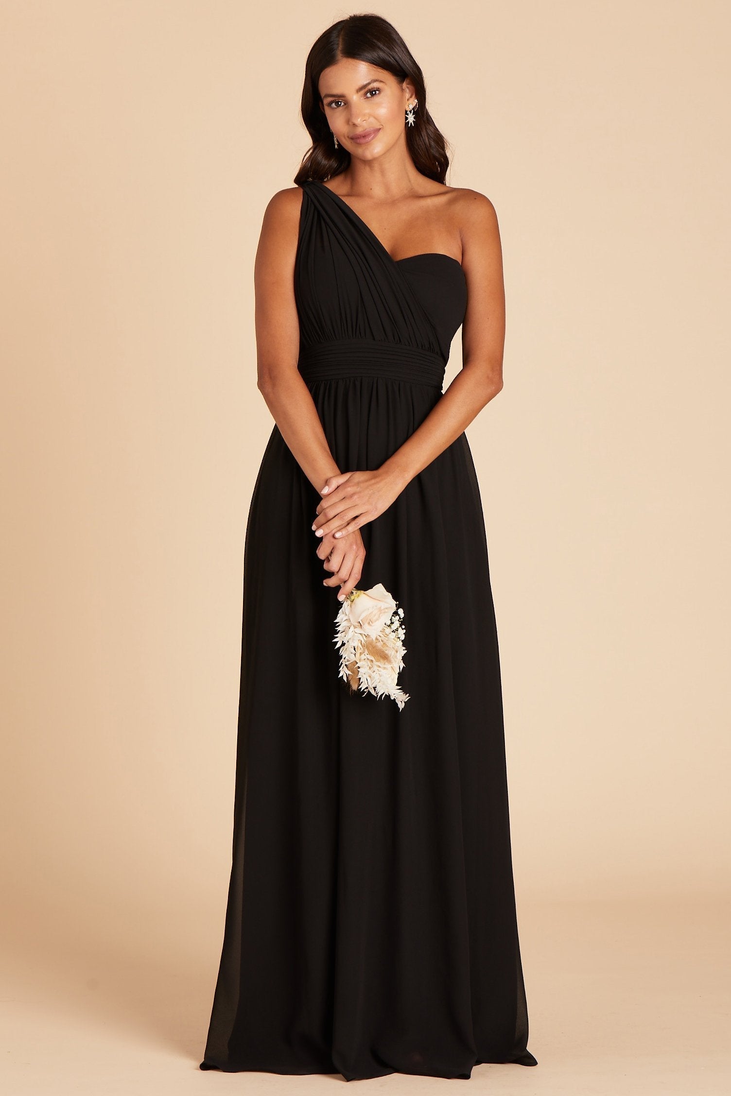 Grace Convertible Dress With Slit - Black