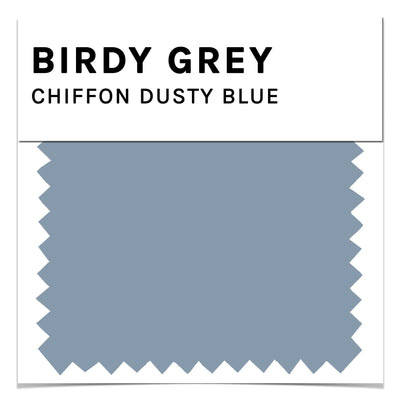 Swatch in dusty blue chiffon by Birdy Grey, front view