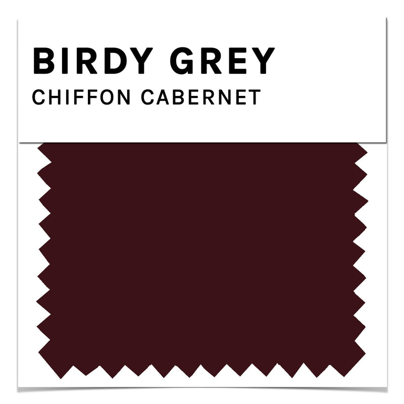 Swatch in cabernet chiffon by Birdy Grey, front view