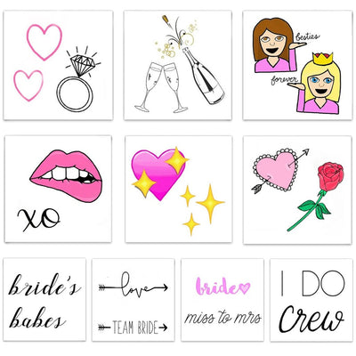 Bride To Be Temporary Tattoo Pack by Birdy Grey, front view