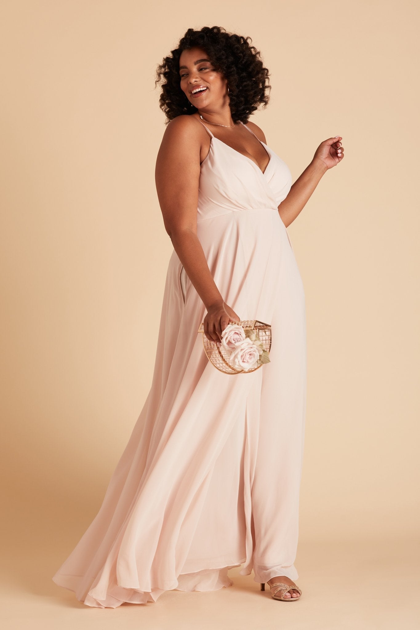 Kaia Dress Curve - Pale Blush