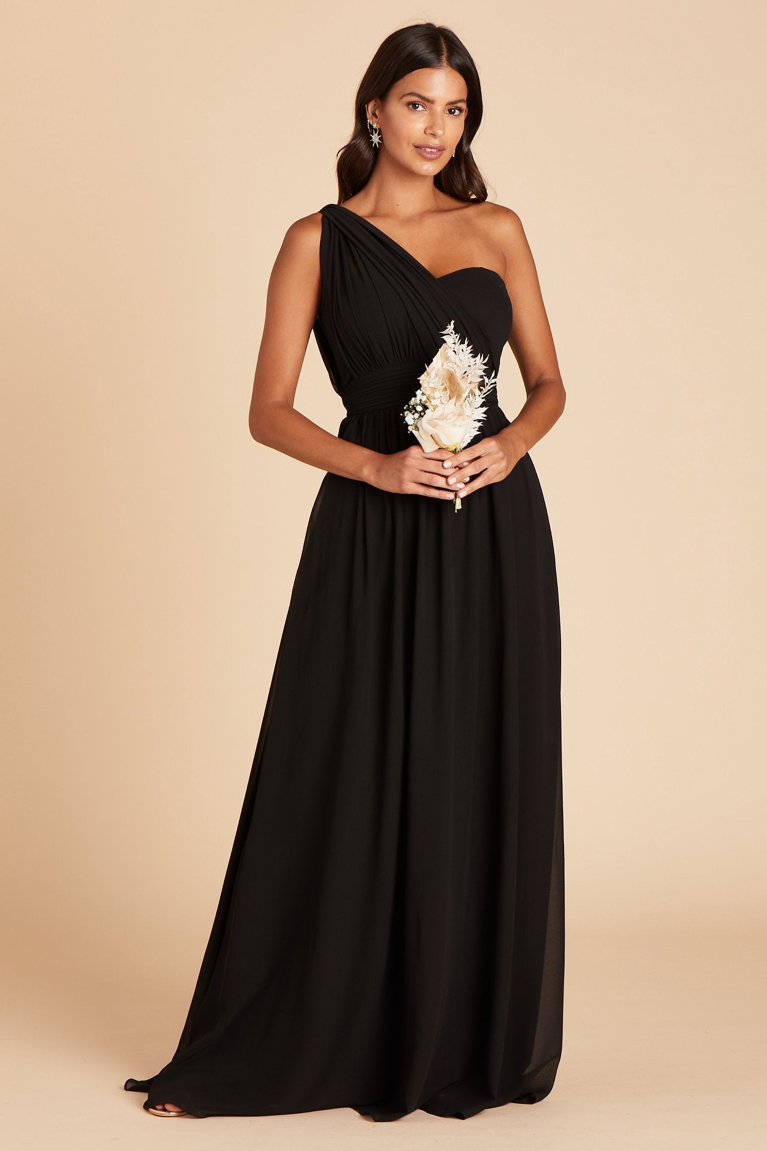 Grace Convertible Dress With Slit - Black