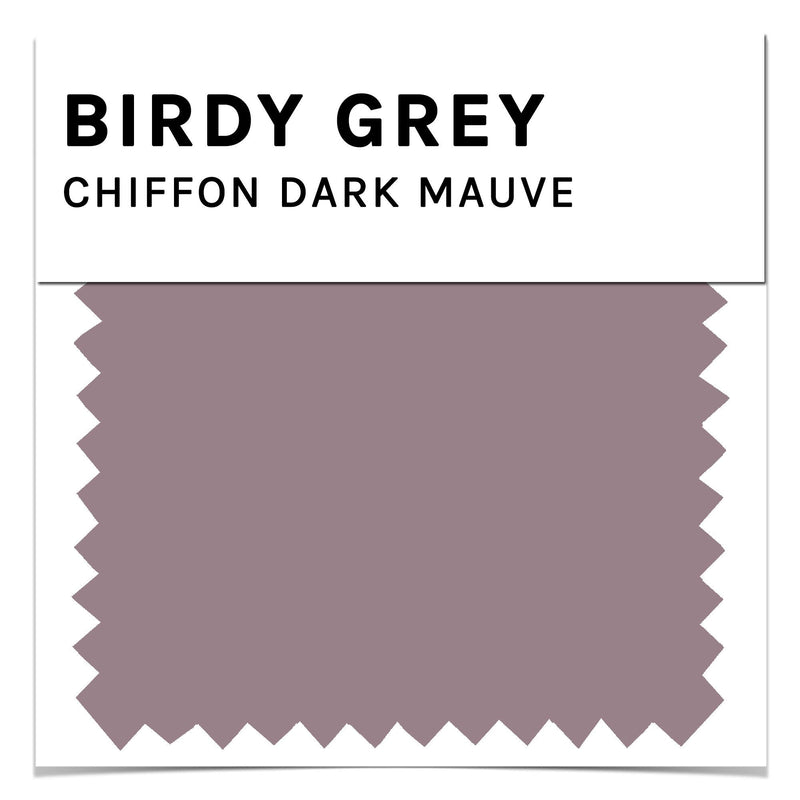 Swatch in dark mauve chiffon by Birdy Grey, front view