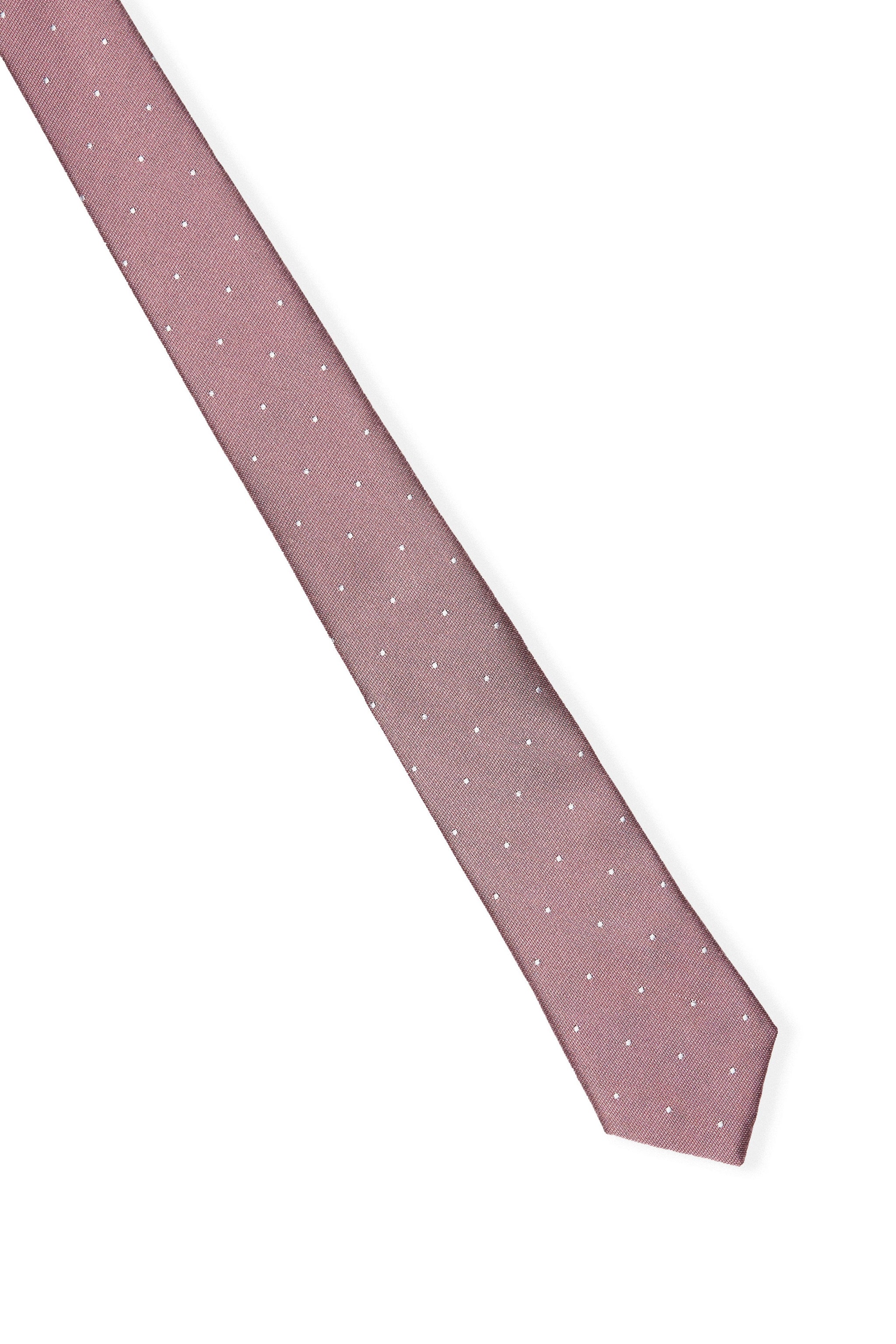 Simon Necktie in Dark Mauve Dot by Birdy Grey, front view