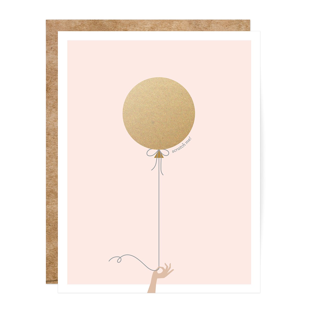 Bridesmaid Balloon Scratch-Off Card in pink by Birdy Grey, back view