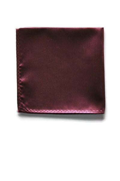 Didi Pocket Square in cabernet burgundy sateen by Birdy Grey, front view