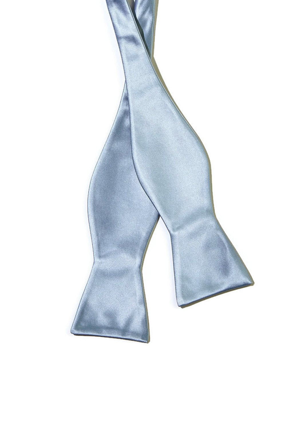 Daniel Bow Tie in dusty blue sateen by Birdy Grey, front view