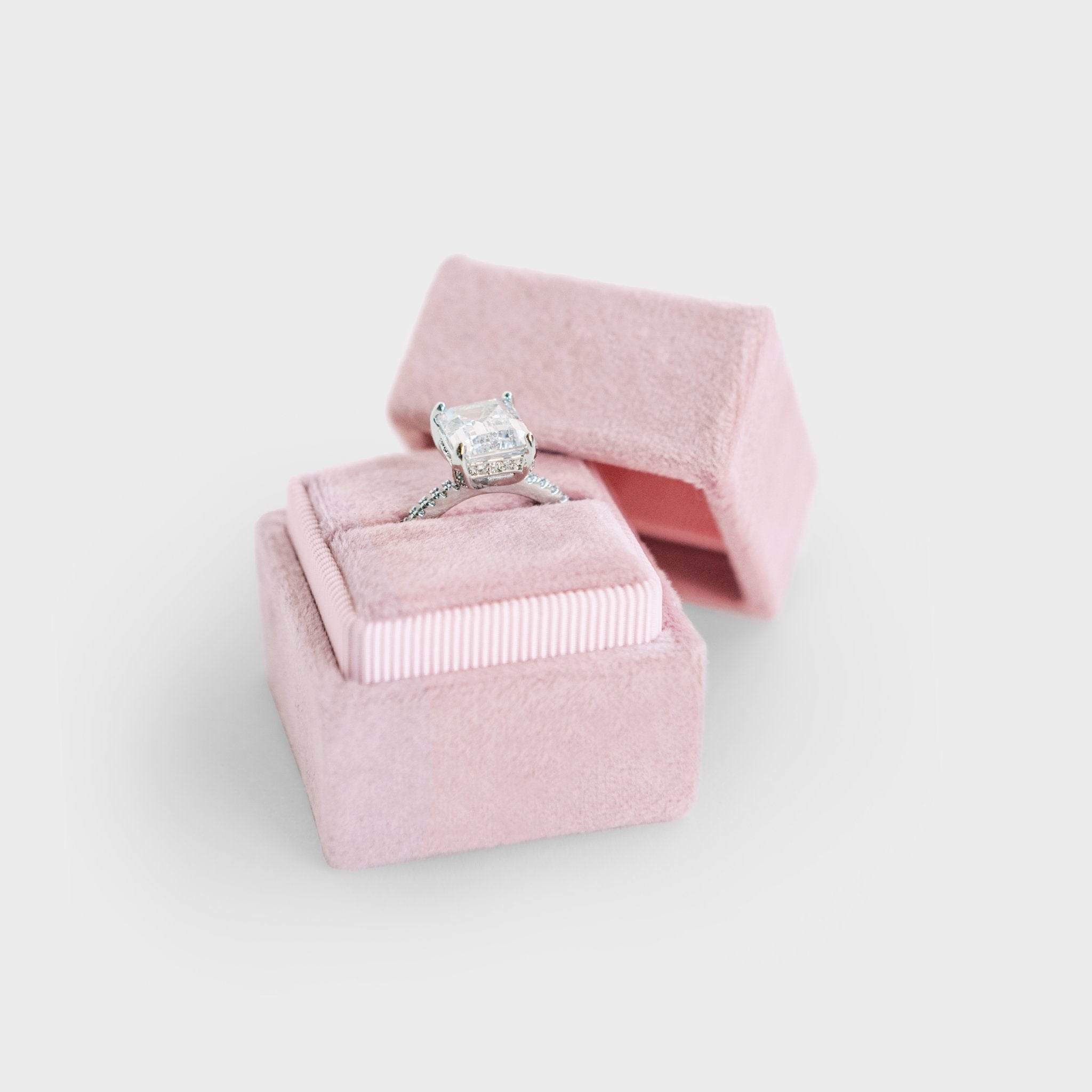 Rose Pink Velvet Ring Box by Birdy Grey