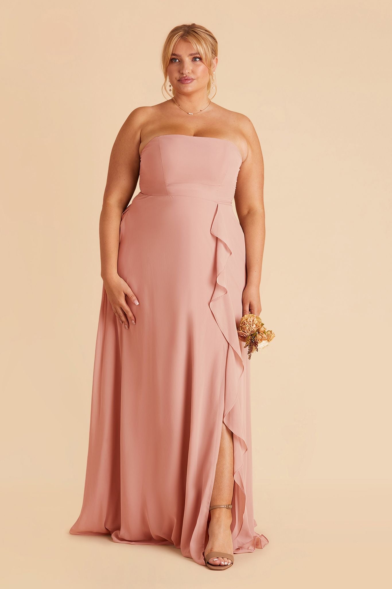 Winnie Convertible Chiffon Dress Curve - Dusty Rose