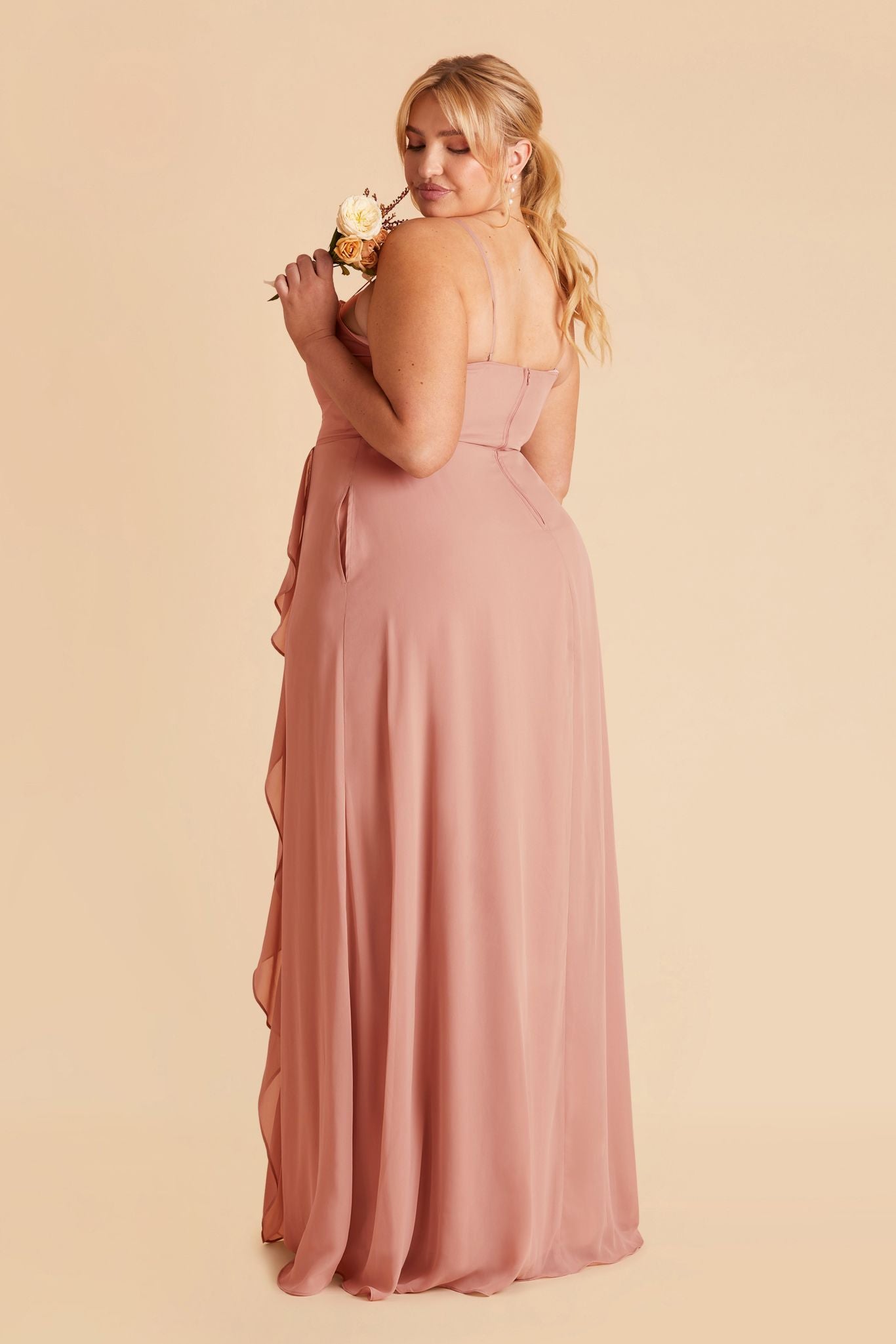 Winnie Convertible Chiffon Dress Curve - Dusty Rose